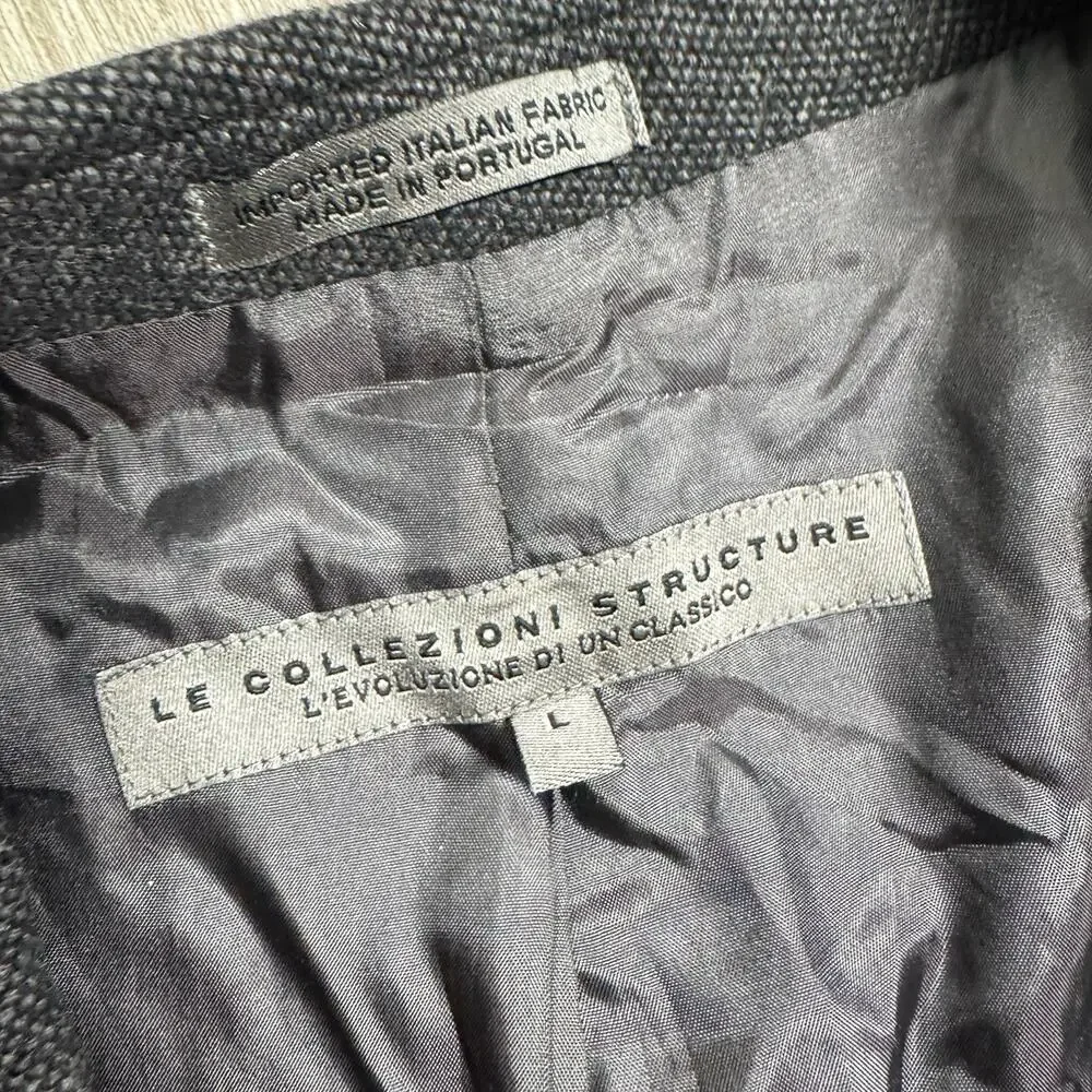 Structure Le Collezioni Blazer Sports Coat Gray Mens Vintage Wool Blend Large